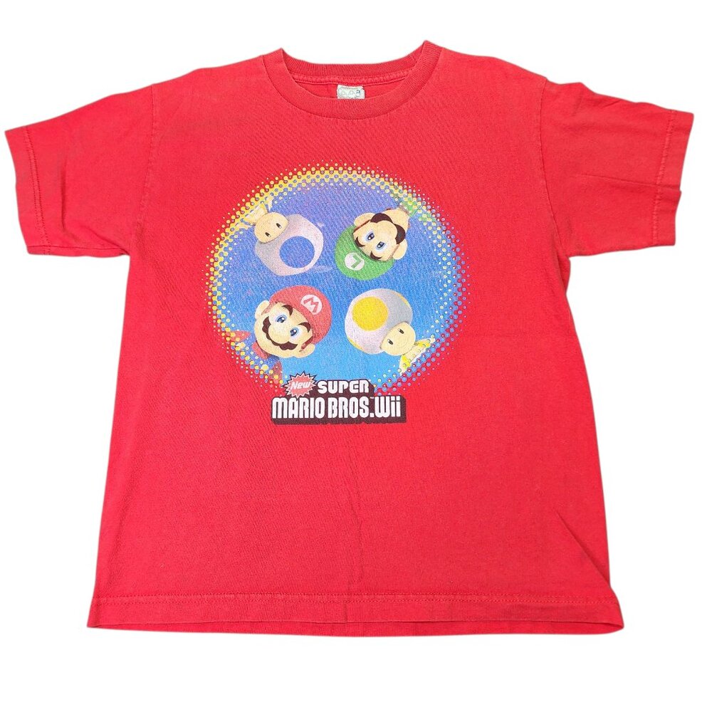 Nintendo Super Mario Bros Wii Promo T-Shirt Youth Size Large Video Game